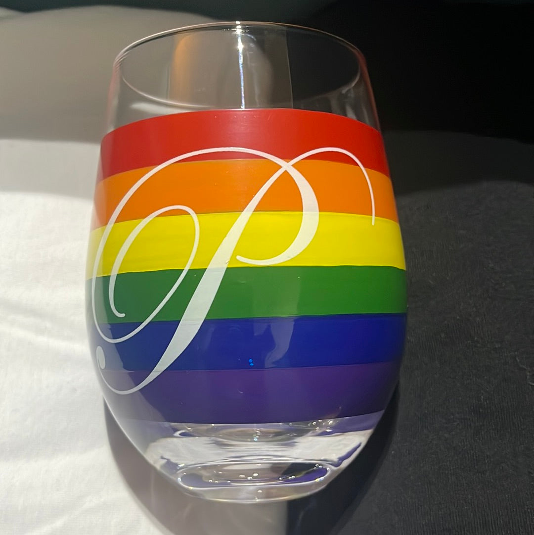 Initial Rainbow Tumbler